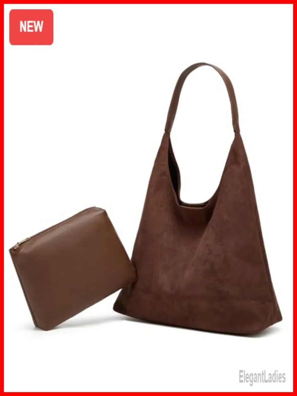 2 Pcs Slouchy Hobo Bags Suede Crescent Satchels Shoulder Bag Crossbody Purse